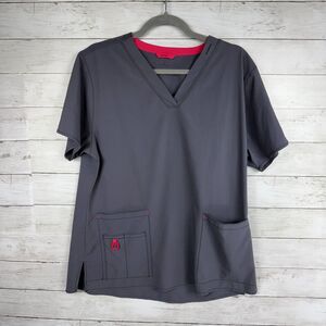 Womens Carhartt Gray Pocket Front V-Neck Scrub Top